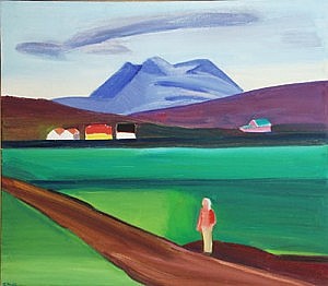  Girl in Iceland landscape | Oil on Canvas | 34 x 39 inches | ca.1995