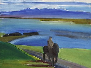 Rider in Landscape  | Oil on Canvas | 16 x 21 inches  |1995 