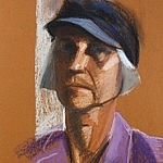 Self Portrait with Cap | Pastel on Paper | 18 x 12 inches  | ca. 1990
