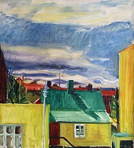 View from Solvallagata | Oil on Canvas | 22 x 20 inches | 1963   