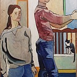 Ulla, Lee and Kisa | Oil on Canvas | 41 x 35 inches  | 1940